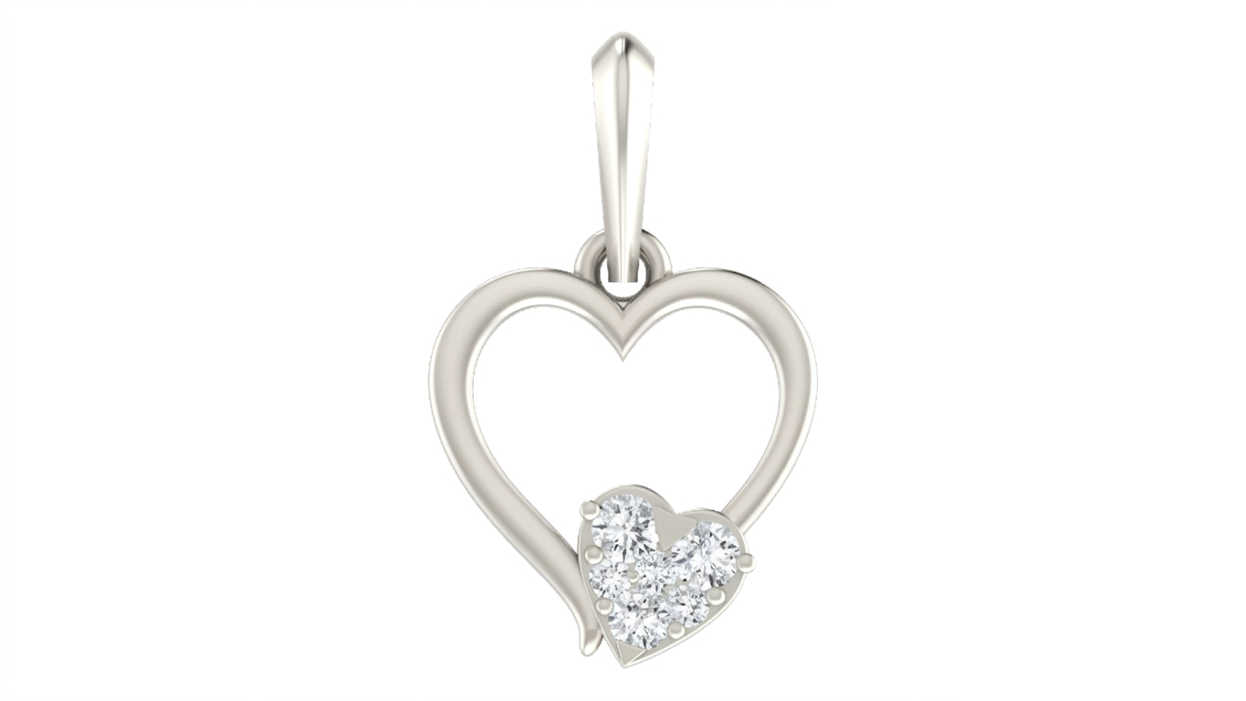 Gold & Diamond Heart Pendant Set KRC40579