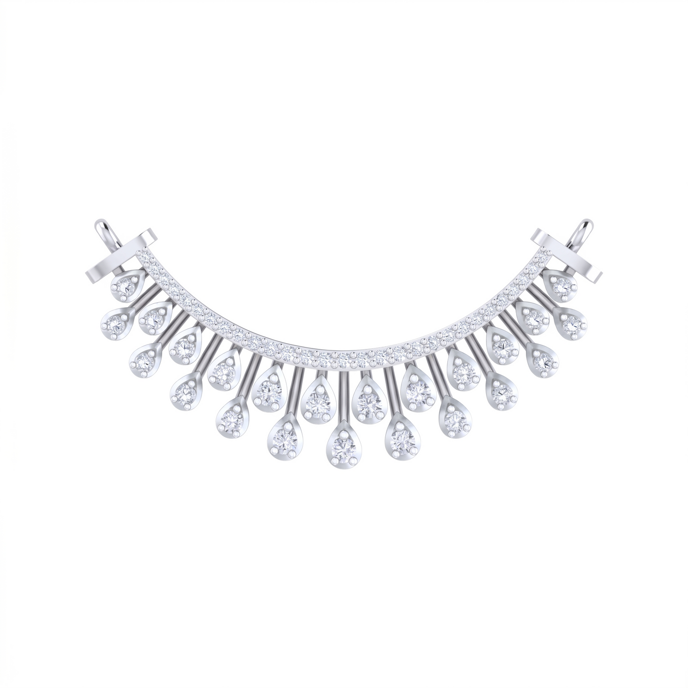 Gold & Diamond Curved Mangalsutra For Women KRC50145
