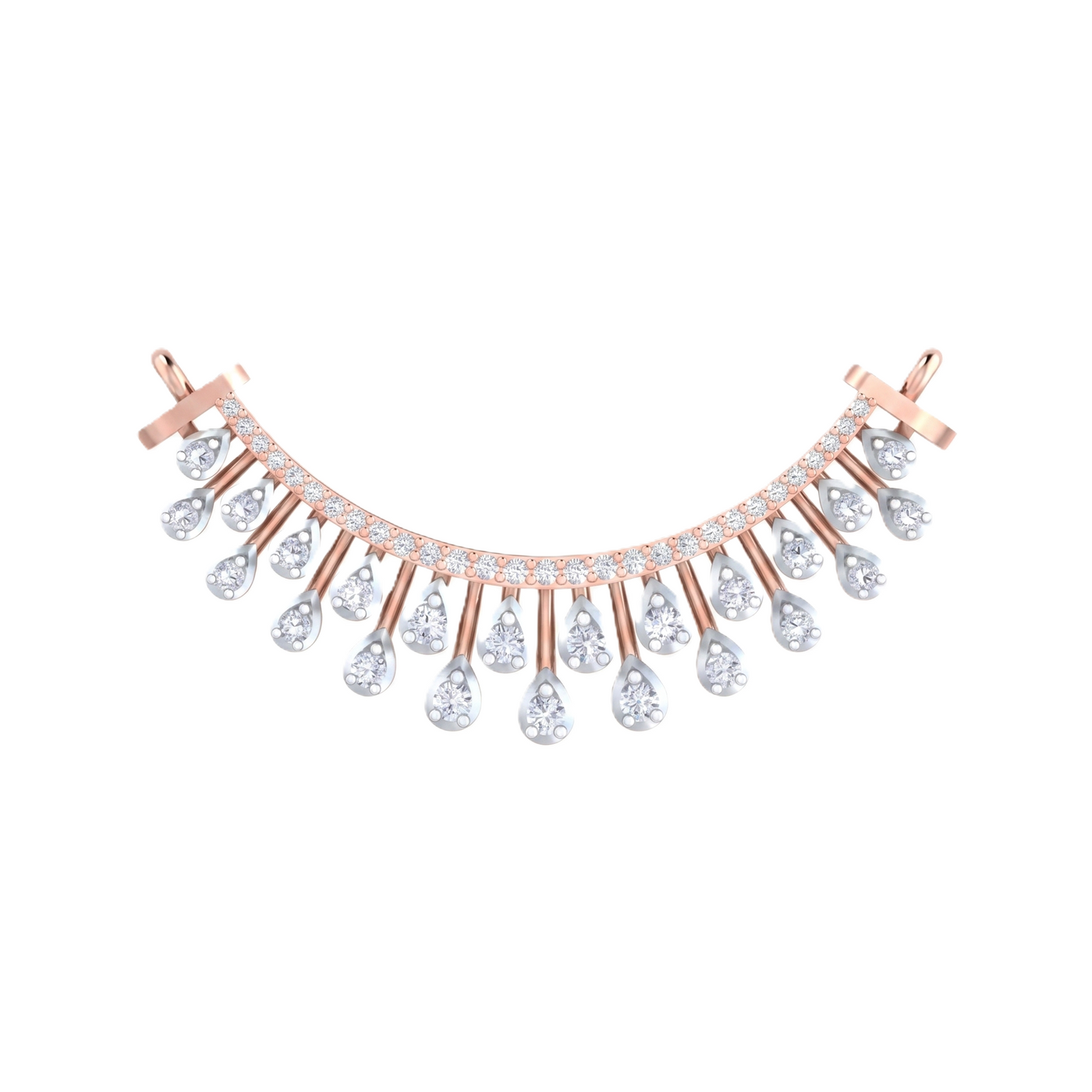 Gold & Diamond Curved Mangalsutra For Women KRC50145