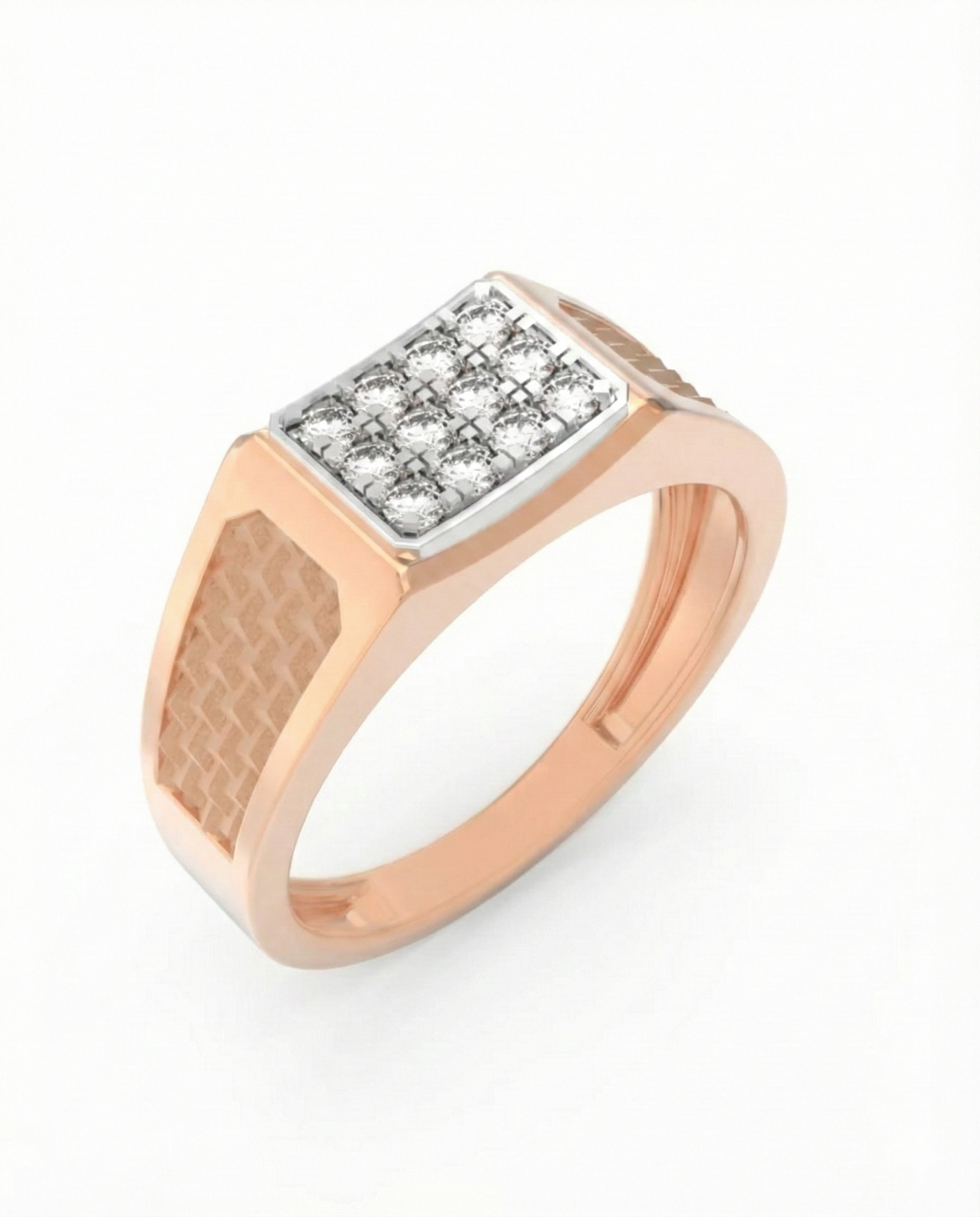 Gold & Diamond Band Ring For Men KRC20279
