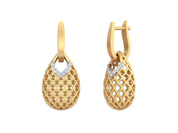 Gold & Diamond Women Hoop Earring KRC30274