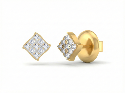 18K Gold & Diamond Women Stud Earring KSK031