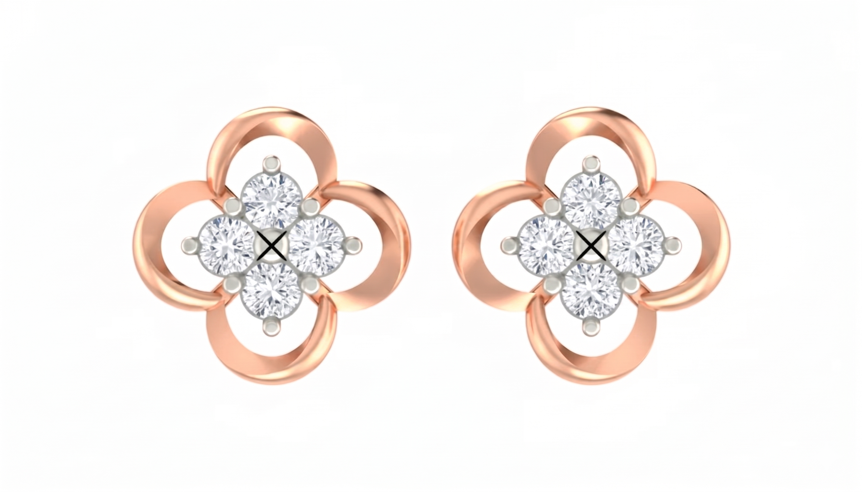Rose Gold Diamond Earring | under 40k 