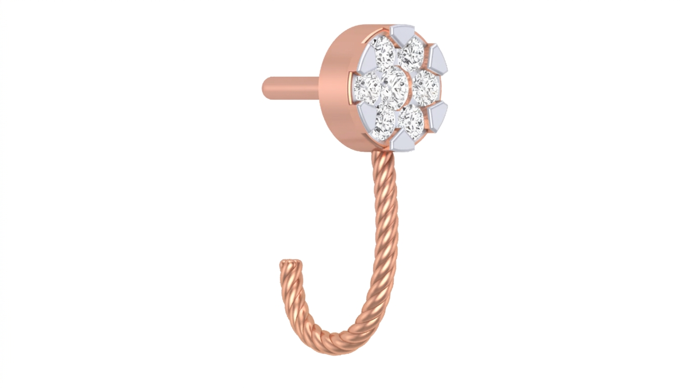Gold & Diamond Nose Ring KRC80288
