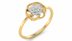 18K Gold & Diamond Dailywear Ring For Women KRA10632