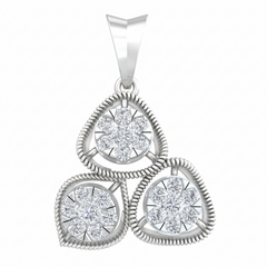 18K Gold & Diamond Floral Pendant Set KRB40043P