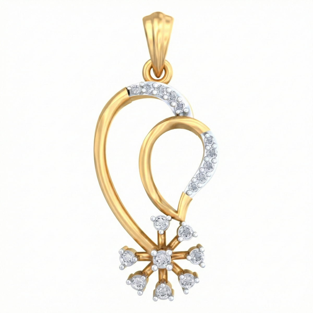 18K Gold & Diamond Floral Pendant Set KRB40047P