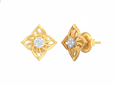 18K Gold & Diamond Women Stud Earring KSK016