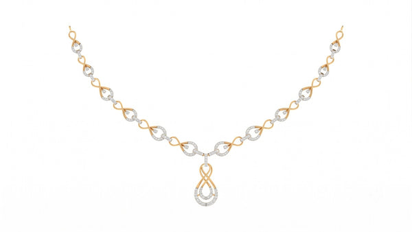 Gold & Diamond Infinity Necklace Set KRC60072N