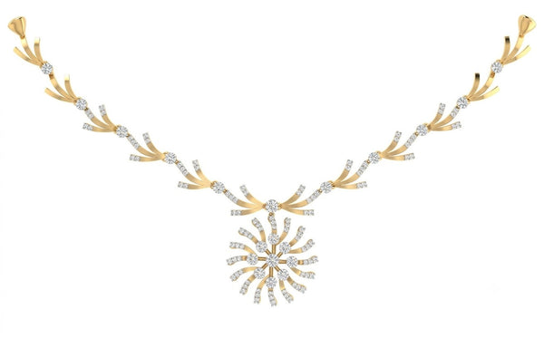 Gold & Diamond Floral Necklace Set KRC60060N