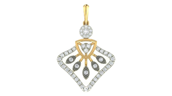 Gold & Diamond Floral Pendant Set KRC40753