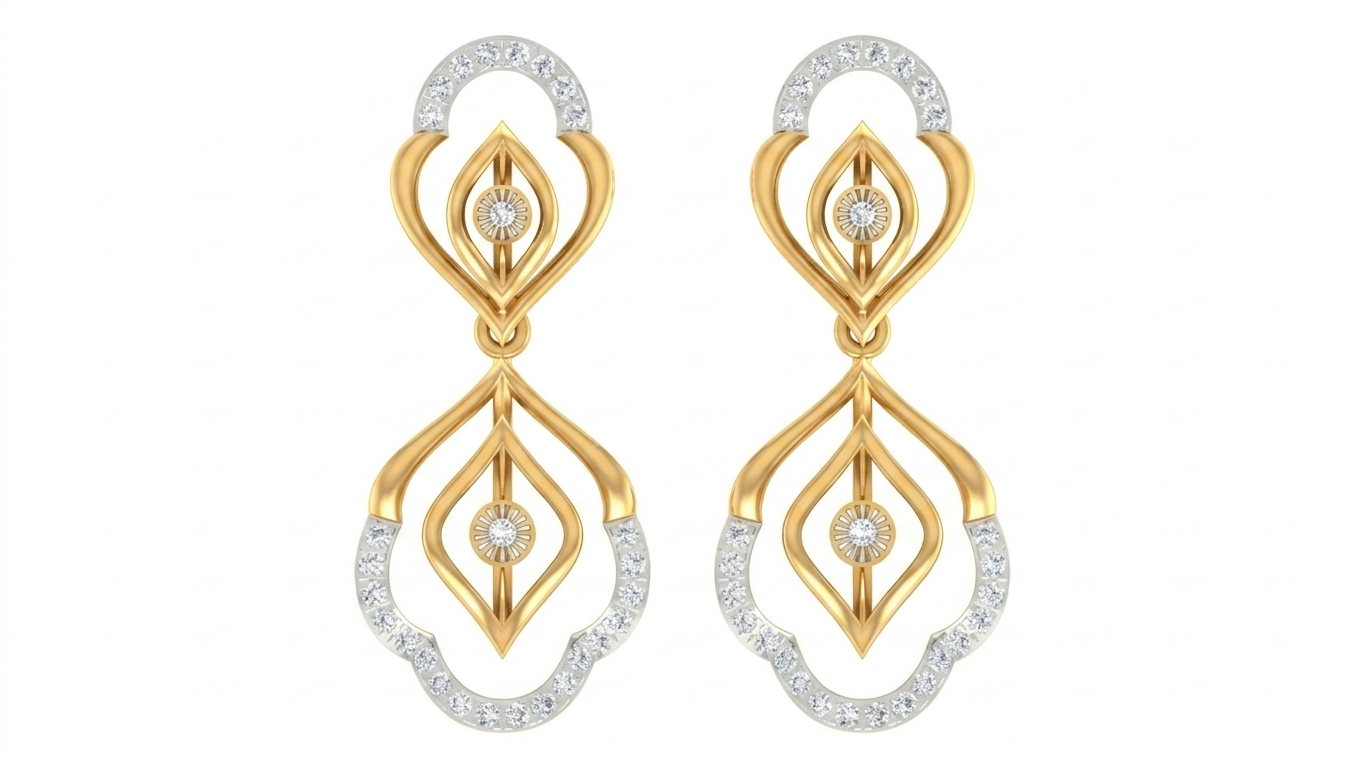 Yellow Gold Diamond Earring | under 40k 