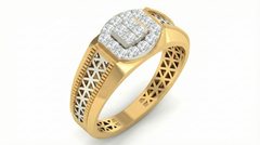 18K Gold & Diamond Band Ring For Men KRA60223