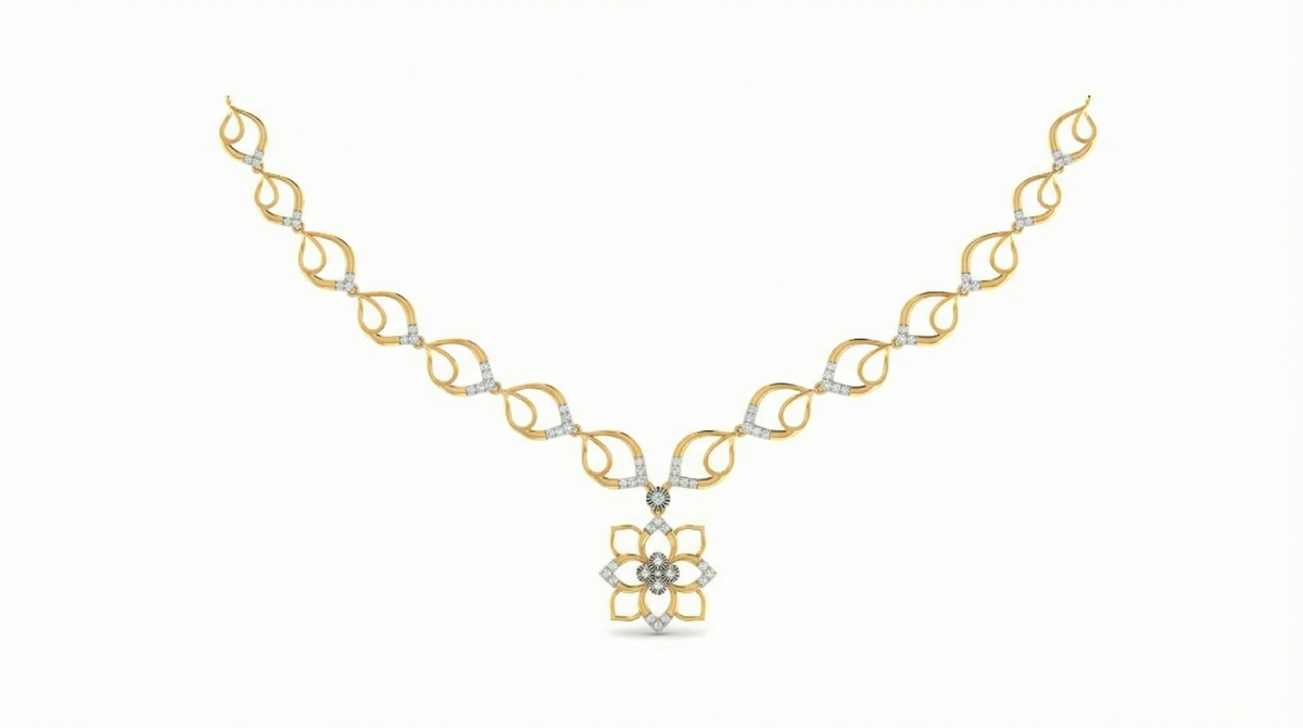 14K Gold & Diamond Dailywear Necklace Set KRB44095N-A