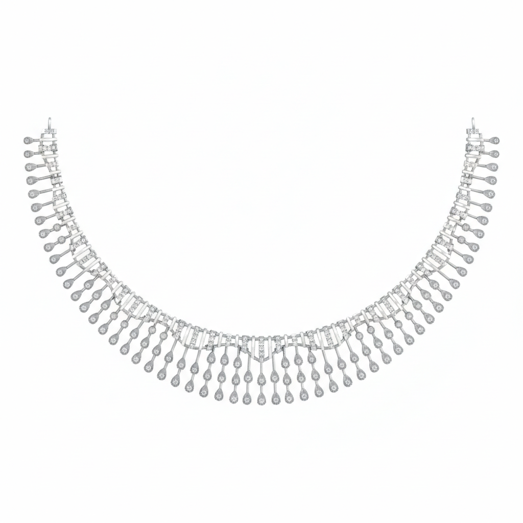 14K Gold & Diamond Choker Necklace Set KRB44185N