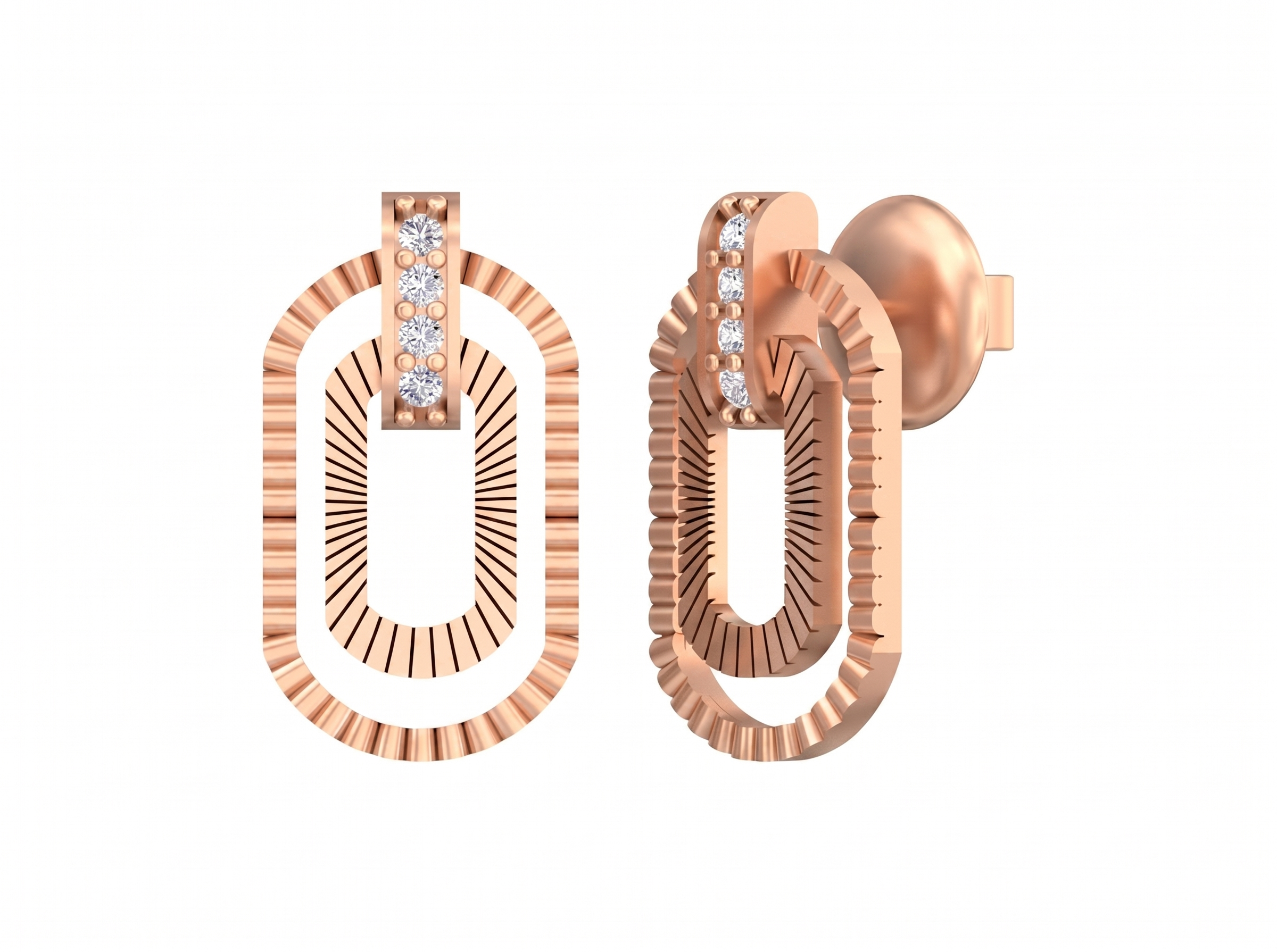 Rose Gold Diamond Earring | under 40k 