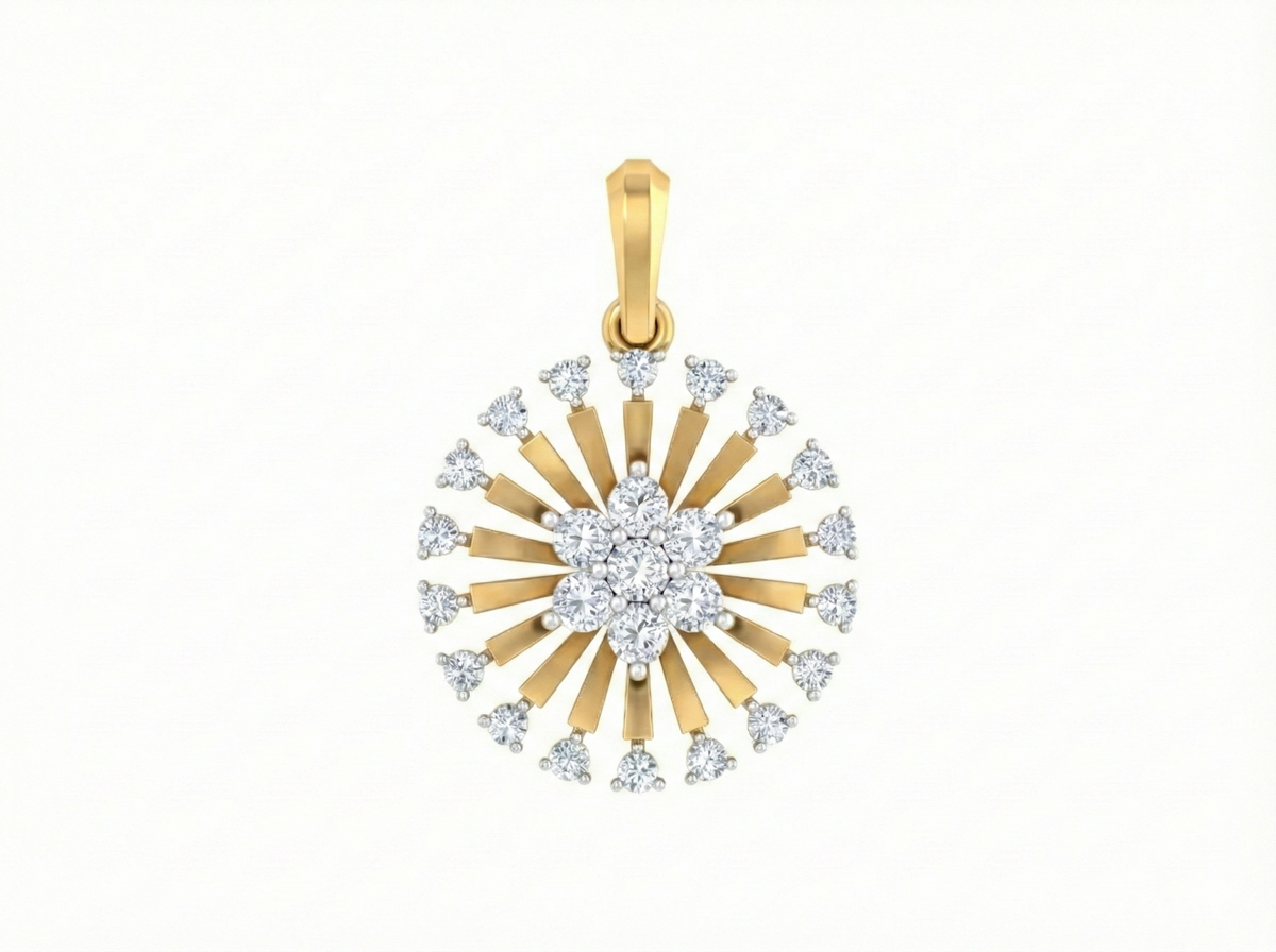 18K Gold & Diamond Floral Pendant Set KRK40192P