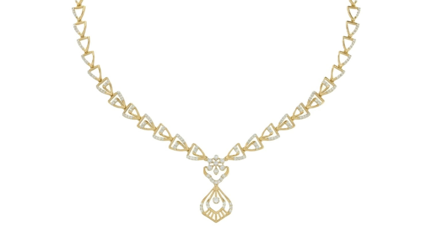 Gold & Diamond Dailywear Necklace Set KRC60105