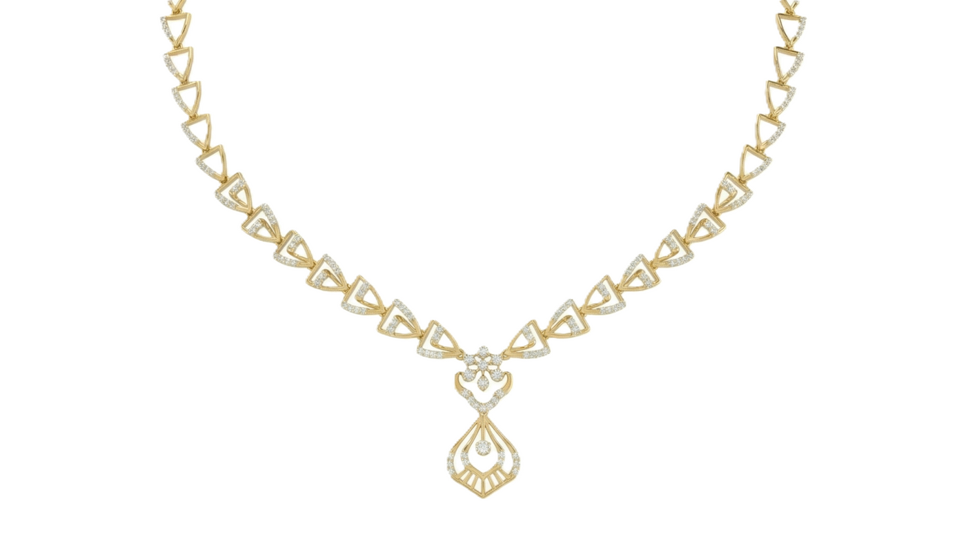 Gold & Diamond Dailywear Necklace Set KRC60105