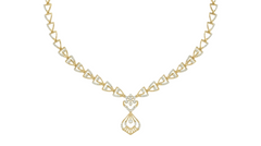 14K गोल्ड और डायमंड डेलीवियर नेकलेस सेट KRB44083N-A