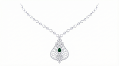 14K Gold & Diamond Gemstone Necklace Set KRI44022NG