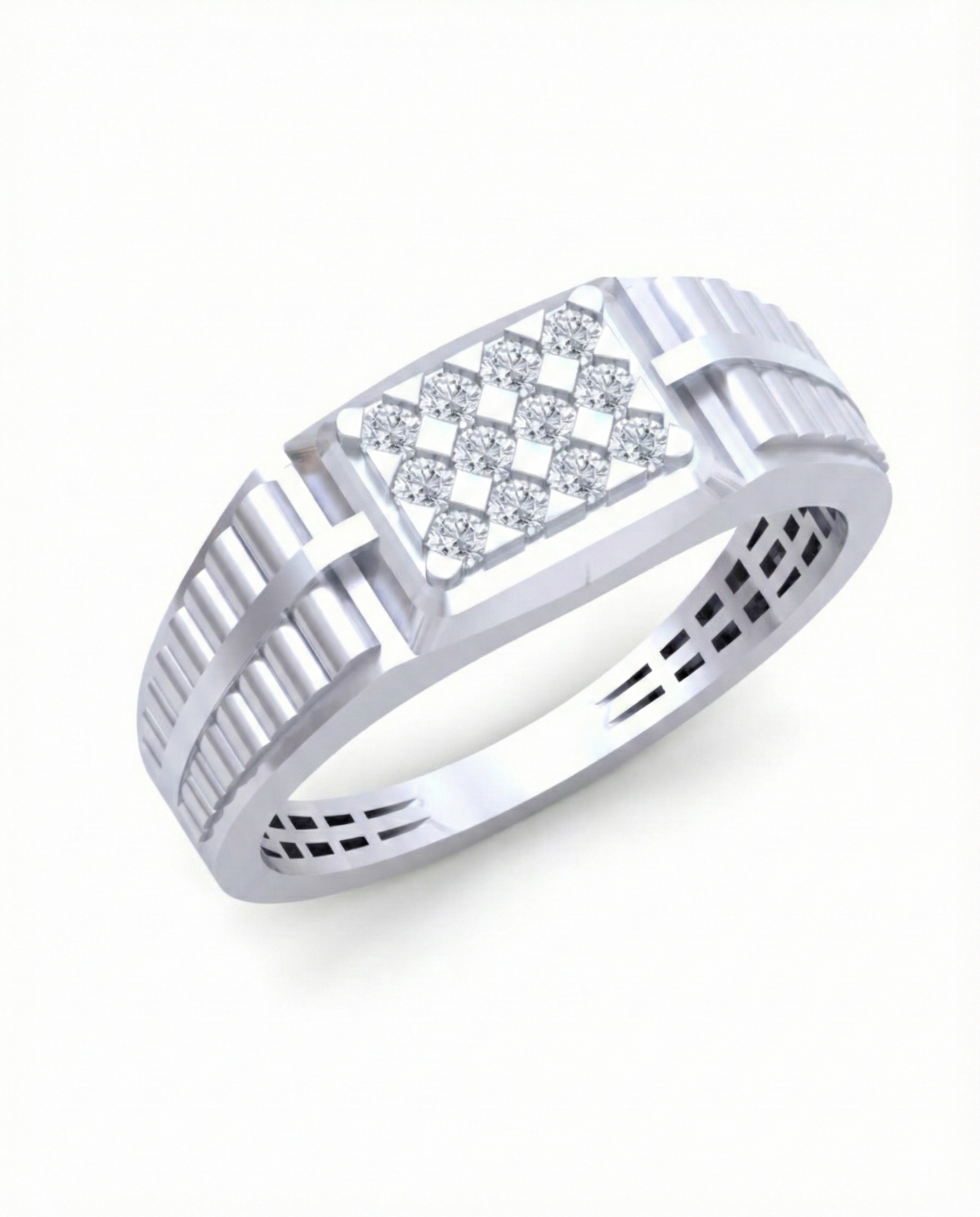 Gold & Diamond Band Ring For Men KRC20208