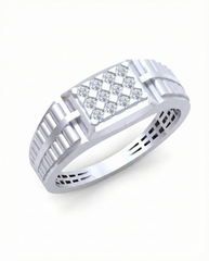 18K Gold & Diamond Band Ring For Men KRB60149