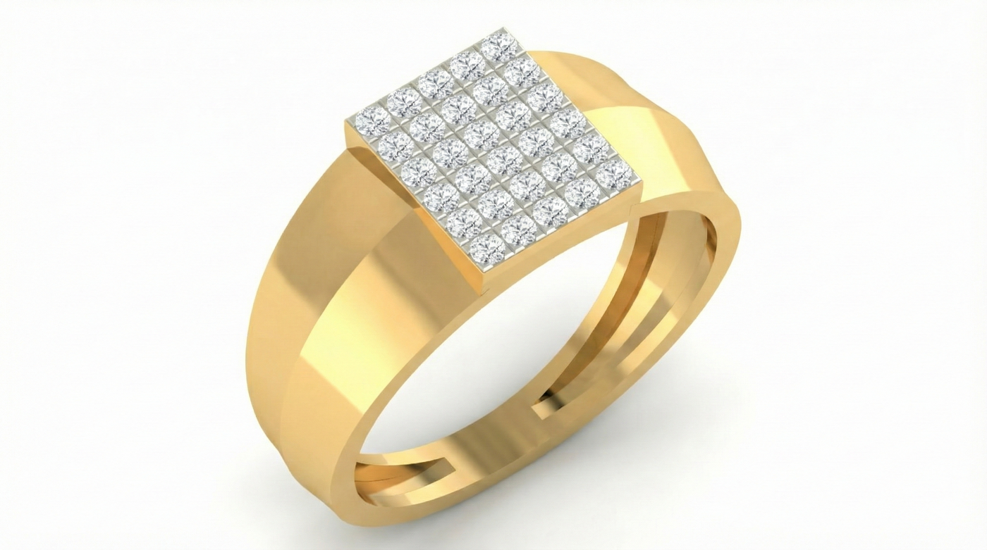 Gold & Diamond Engagement Ring For Men KRB20106