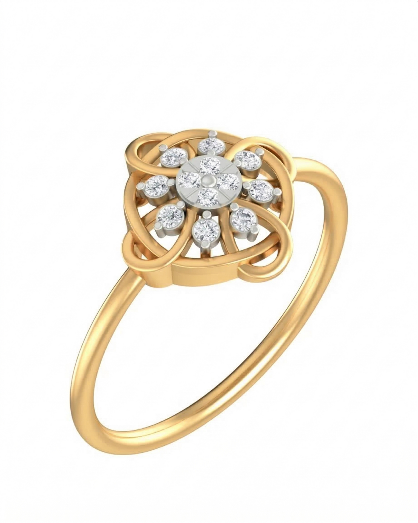 Gold & Diamond Cocktail Ring For Women KRC10668