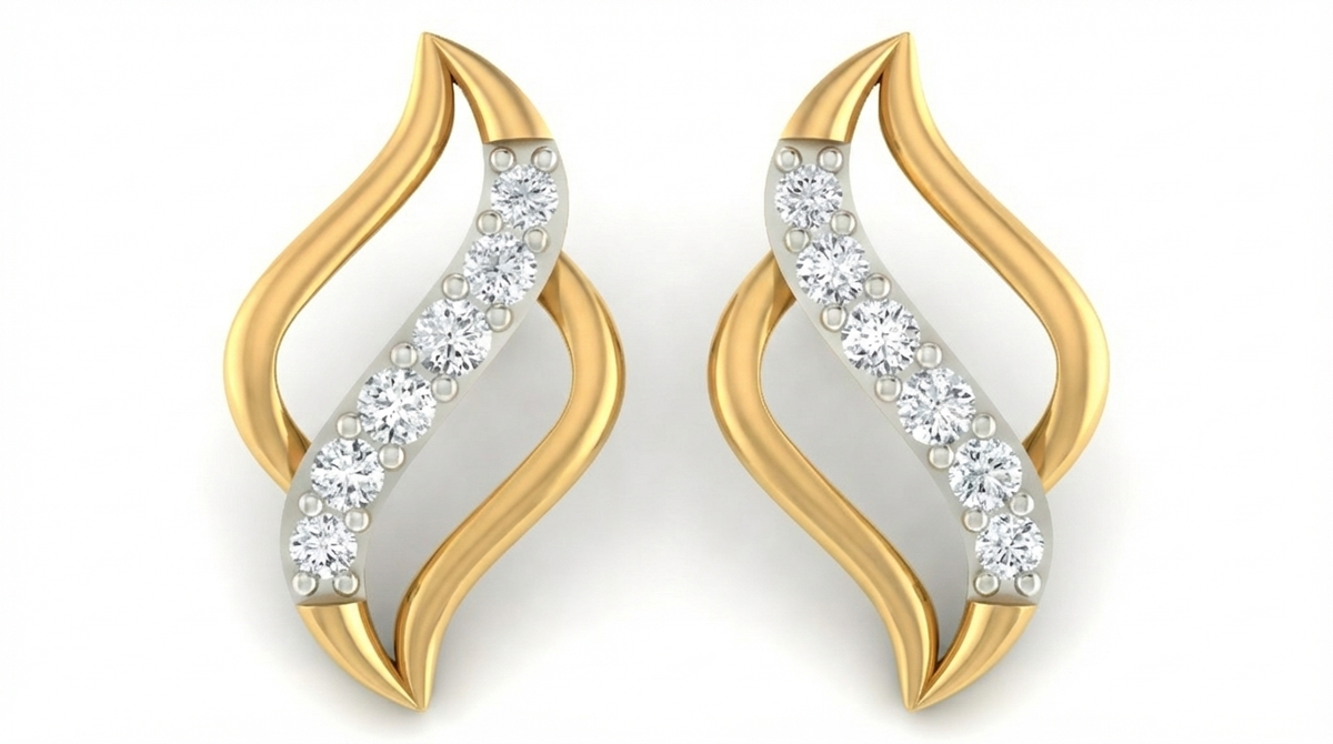 18K Gold & Diamond Women Stud Earring KRA40148E