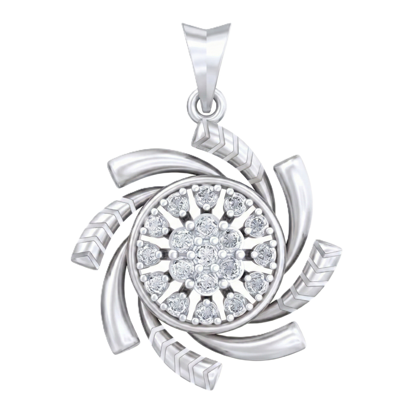 Elegant Gold & Diamond Floral Pendant Set KRC40668