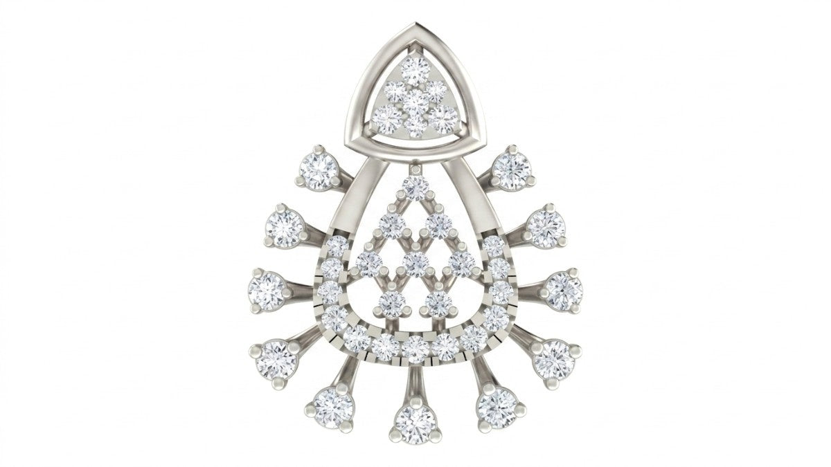 White Gold & Diamond Partywear Pendant Set on white background