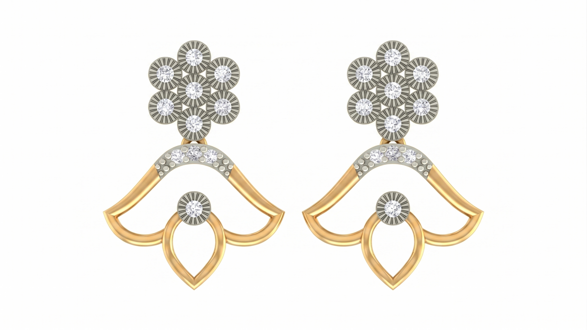 Yellow Gold Diamond Earring | under 40k 