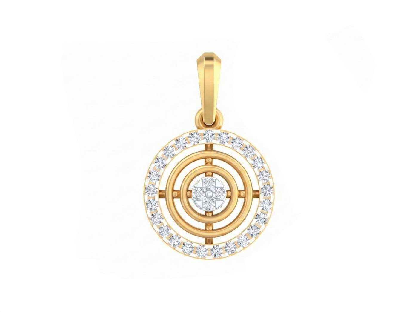 Gold & Diamond Round-Shaped Pendant KRB40218