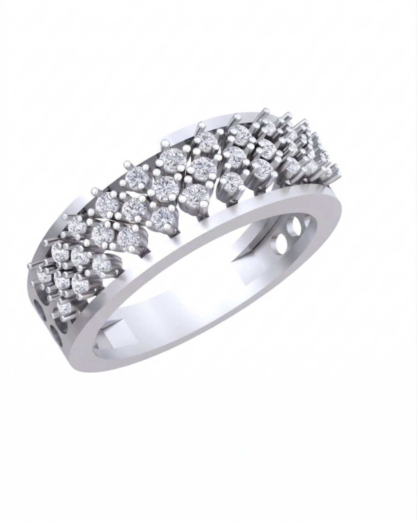 Gold & Diamond Band Ring For Women KRC10772