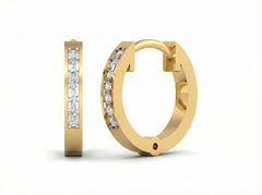 18K Gold & Diamond Women Hoop Earring KSK010