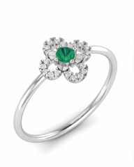 18K Gold & Diamond Gemstone Ring For Women KRB10117-A