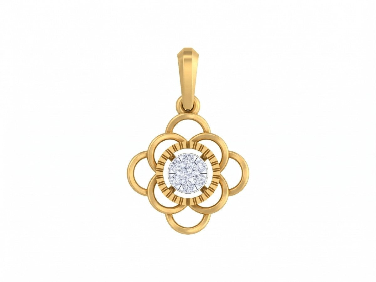 Minimalist gold and diamond pendant for modern elegance.