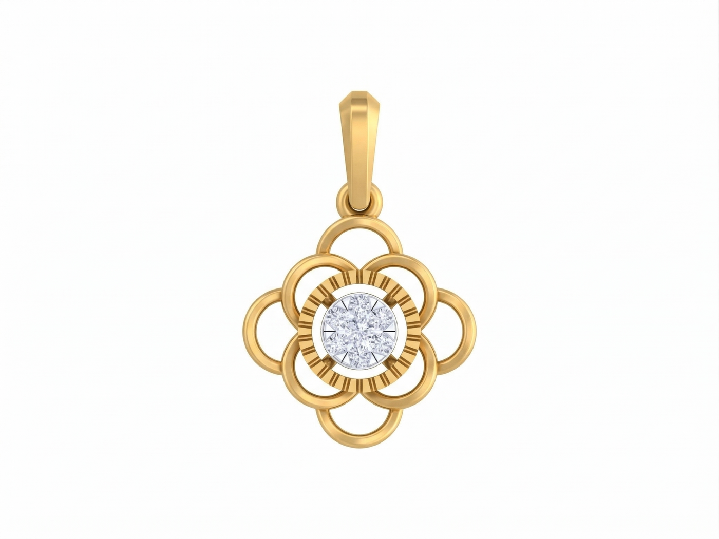 Gold & Diamond Floral Pendant KRB40227