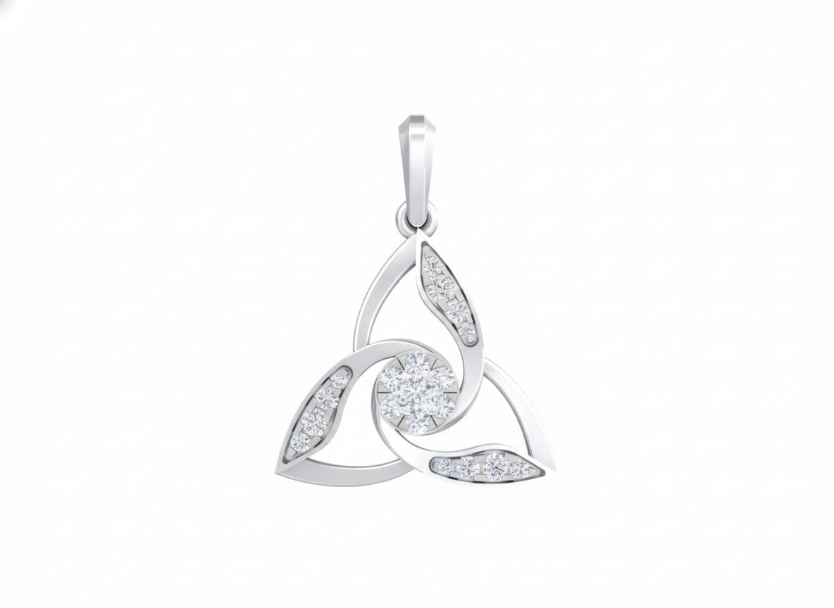White Gold and diamond pendant with white background