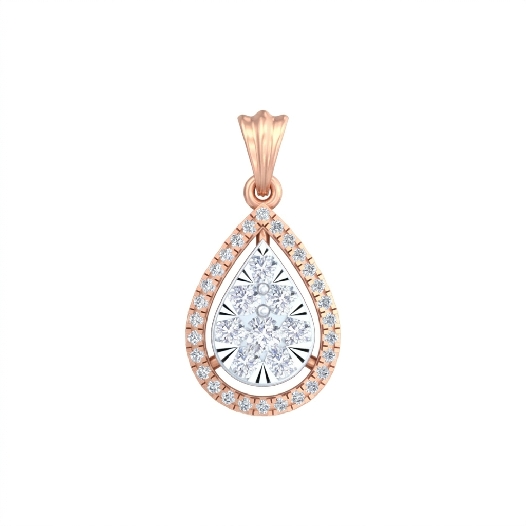 Elegant Gold & Diamond Partywear Pendant Set KRC40743