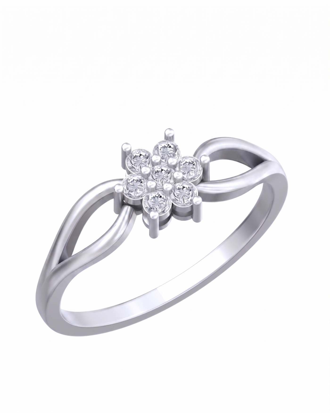 Gold & Diamond Floral Ring For Women KRC10344