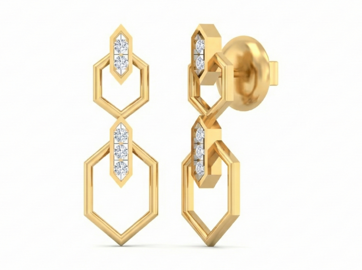 18K Gold & Diamond Women Dangler Earring KSK030