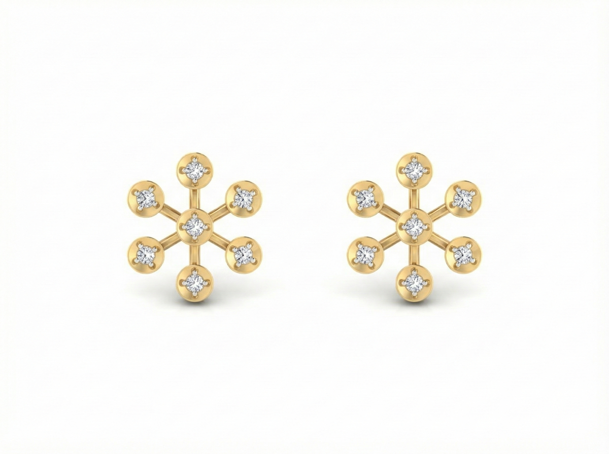 18K Gold & Diamond Women Stud Earring KRK30047