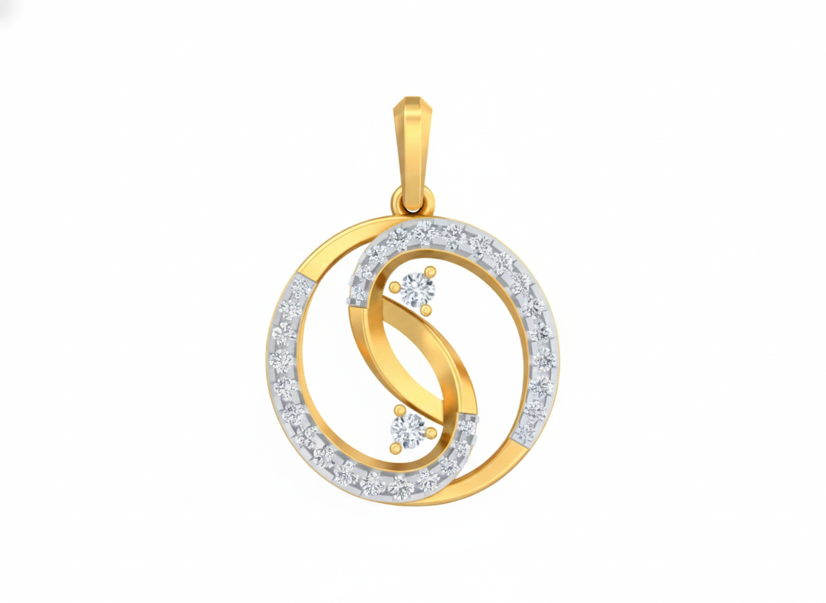 18K Gold & Diamond Floral Pendant Set KRK40186P