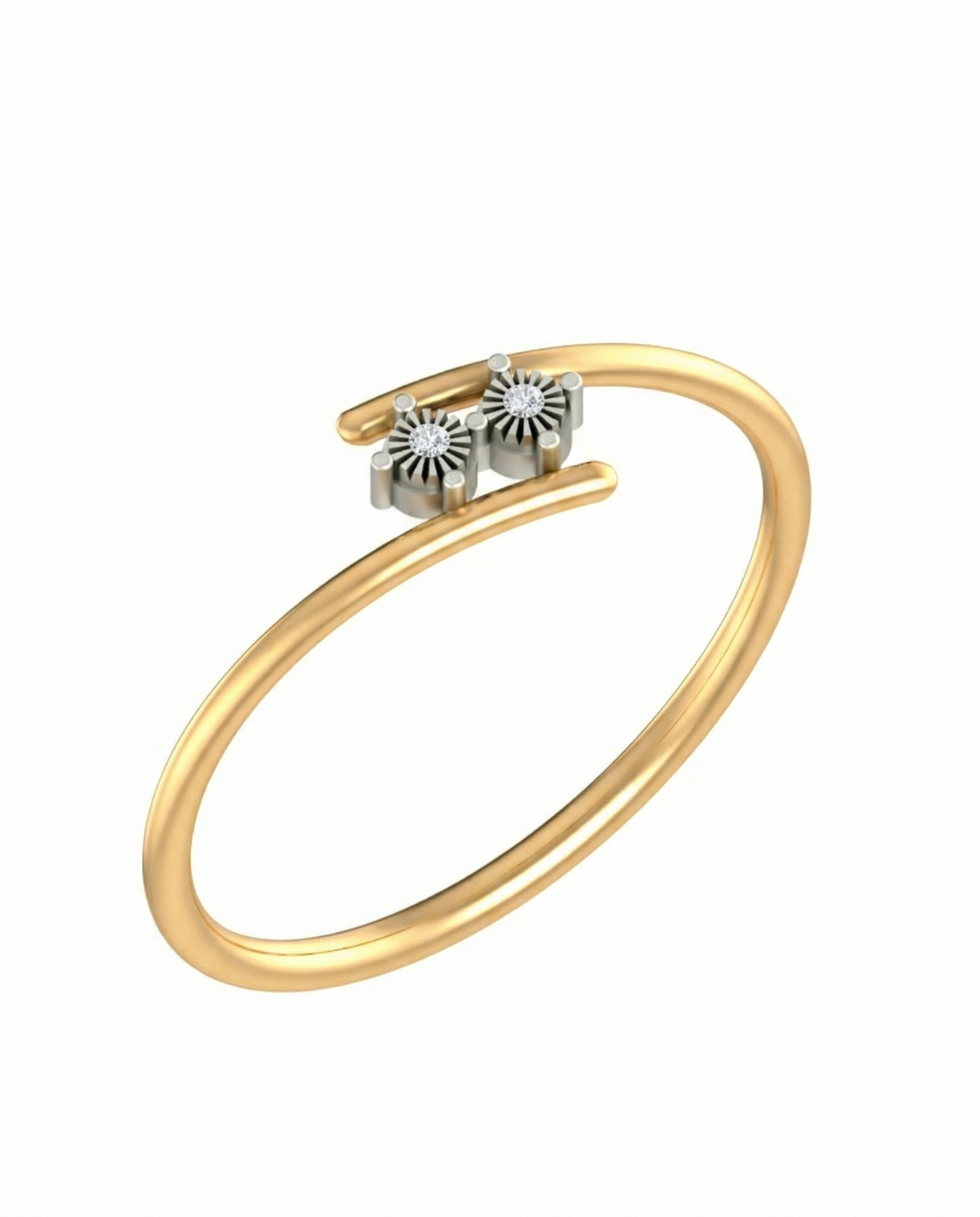 18K Gold & Diamond Dailywear Ring For Women KRB10478-A