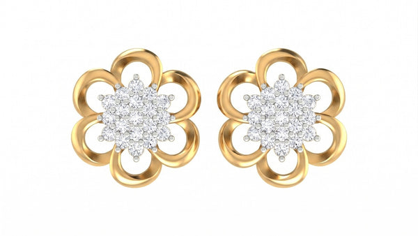Gold & Diamond Women Stud Earring KRC40076E