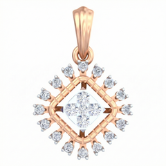 18K Gold & Diamond Floral Pendant Set KRB40068P