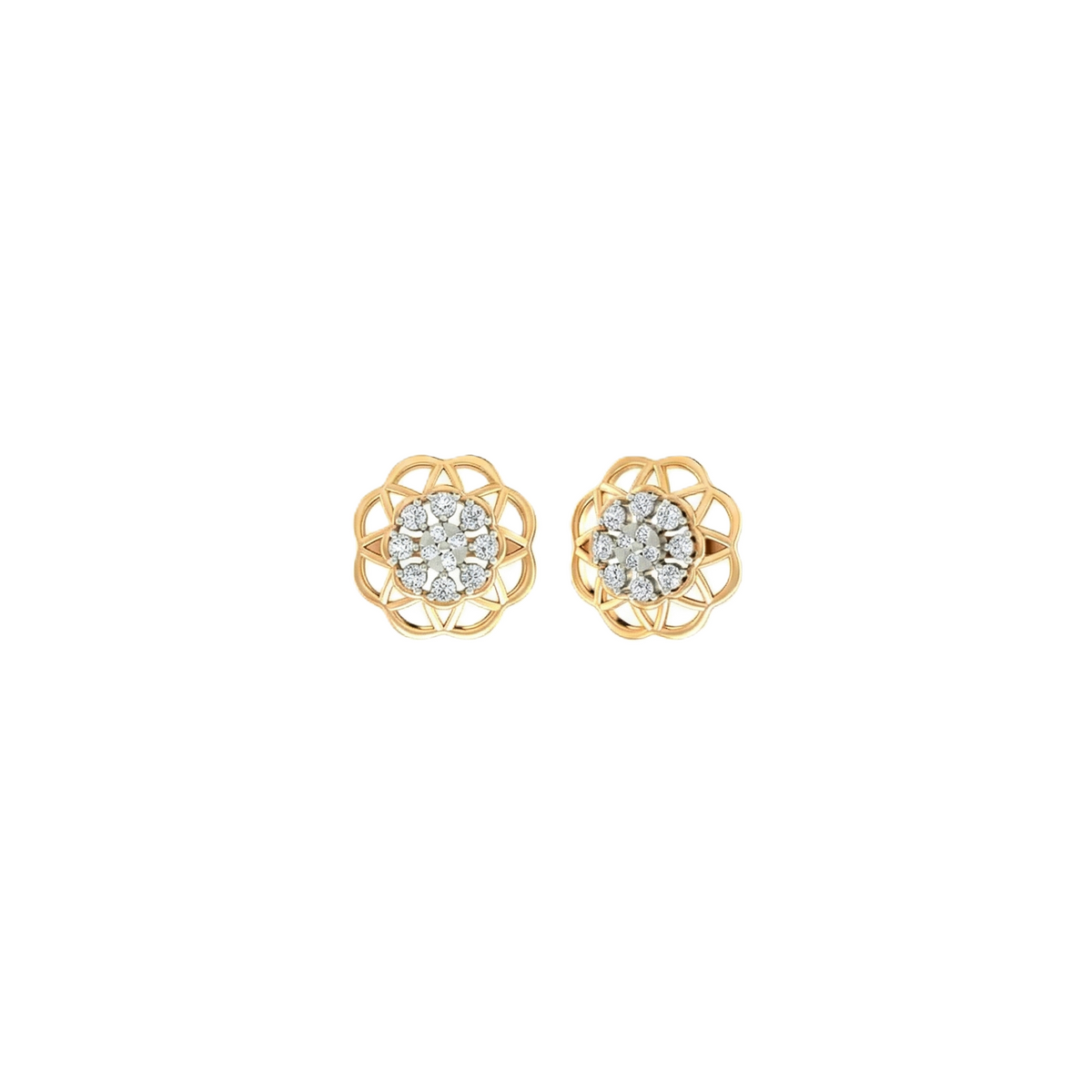 Gold & Diamond Stud Earring For Women PER-172