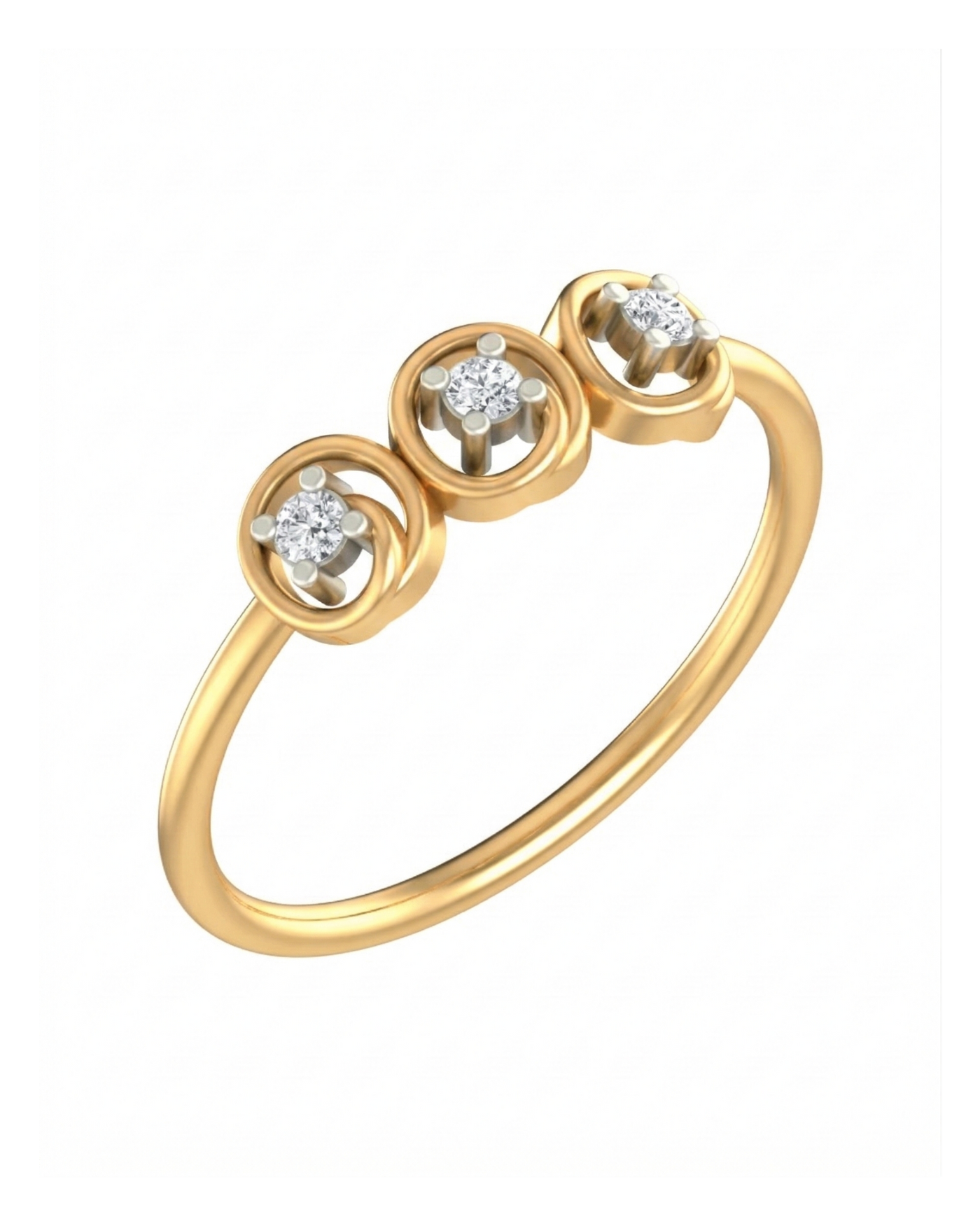 Gold & Diamond Dailywear Ring For Women KRC10691